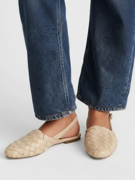 J. Crew Shoes - New! J. Crew Woven Leather Slingback Mule Flats